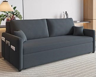 Modern Cotton-Linen Sofa - Khaki, Light Gray, Dark Blue, Brown and BlueGray Options - Stylish Wooden Frame fsx-1002