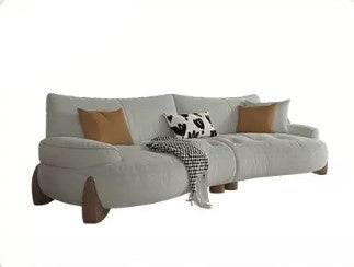 Versatile Sofa: Beige, Dark Yellow, Gray, Green - Light Pine & Oak Wood Options hatx-1023