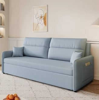 Stylish Multi-Color Sofa in Khaki, Light Gray, Dark Blue, and Brown with Wood Frame and Cotton-Linen Fabric fsx-1003