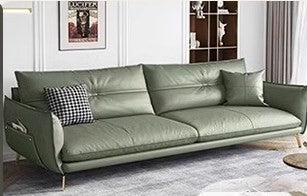 Luxurious Faux Leather Sofa in Multi-Color with Soft Cotton Cushions & Pine Wood Frame for Living Room hzh-1358