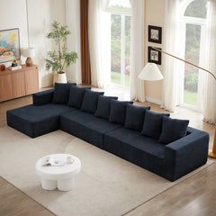 Chenille Modular Sofa – Modern Upholstered Sectional Couch with Plush Seating, Fixed Cushions, and Versatile Design for Living Room, Bedroom, Office