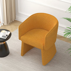 Modern style simple and elegant chair, orange leisure chair, suitable for dining/bedroom/living room/reception desk (assembly required)-Orange