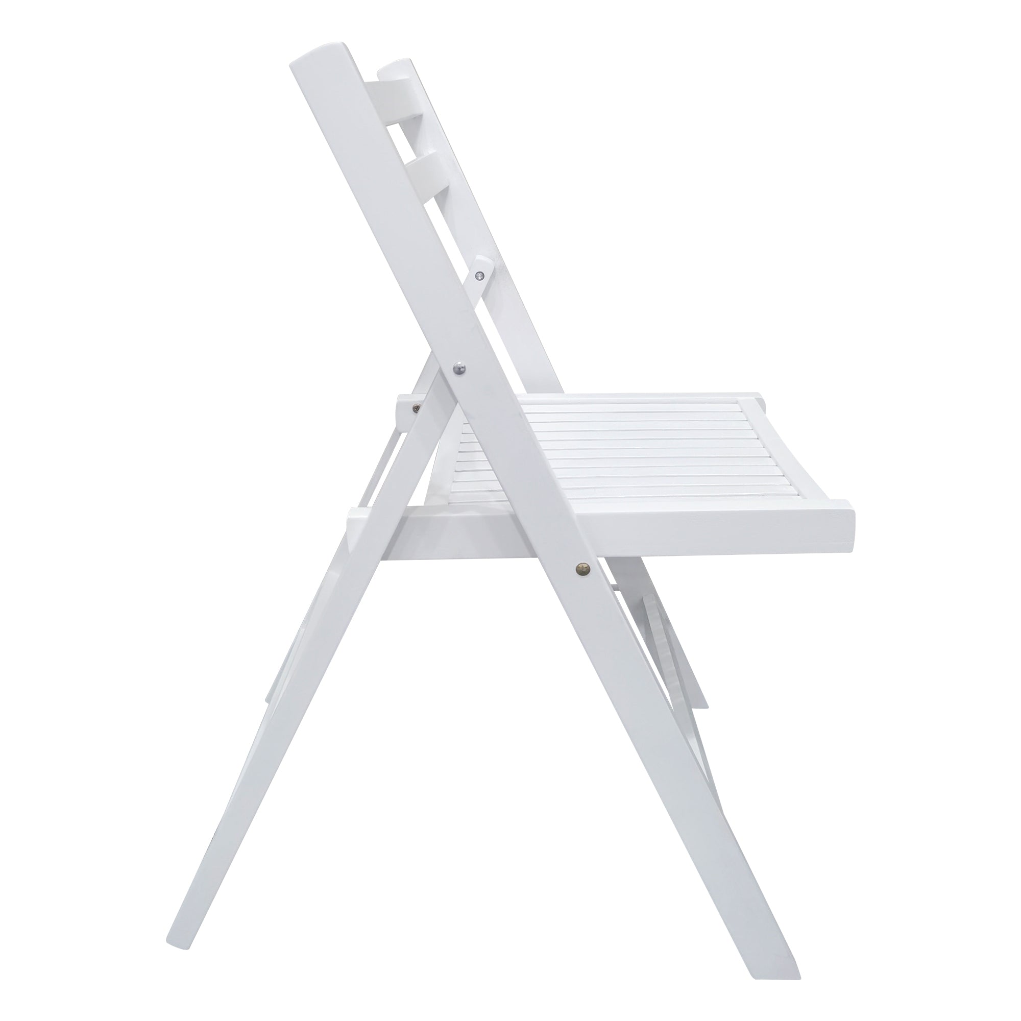 Furniture Slatted Wood Folding Special Event Chair - White, Set of 4, FOLDING CHAIR, FOLDABLE STYLE