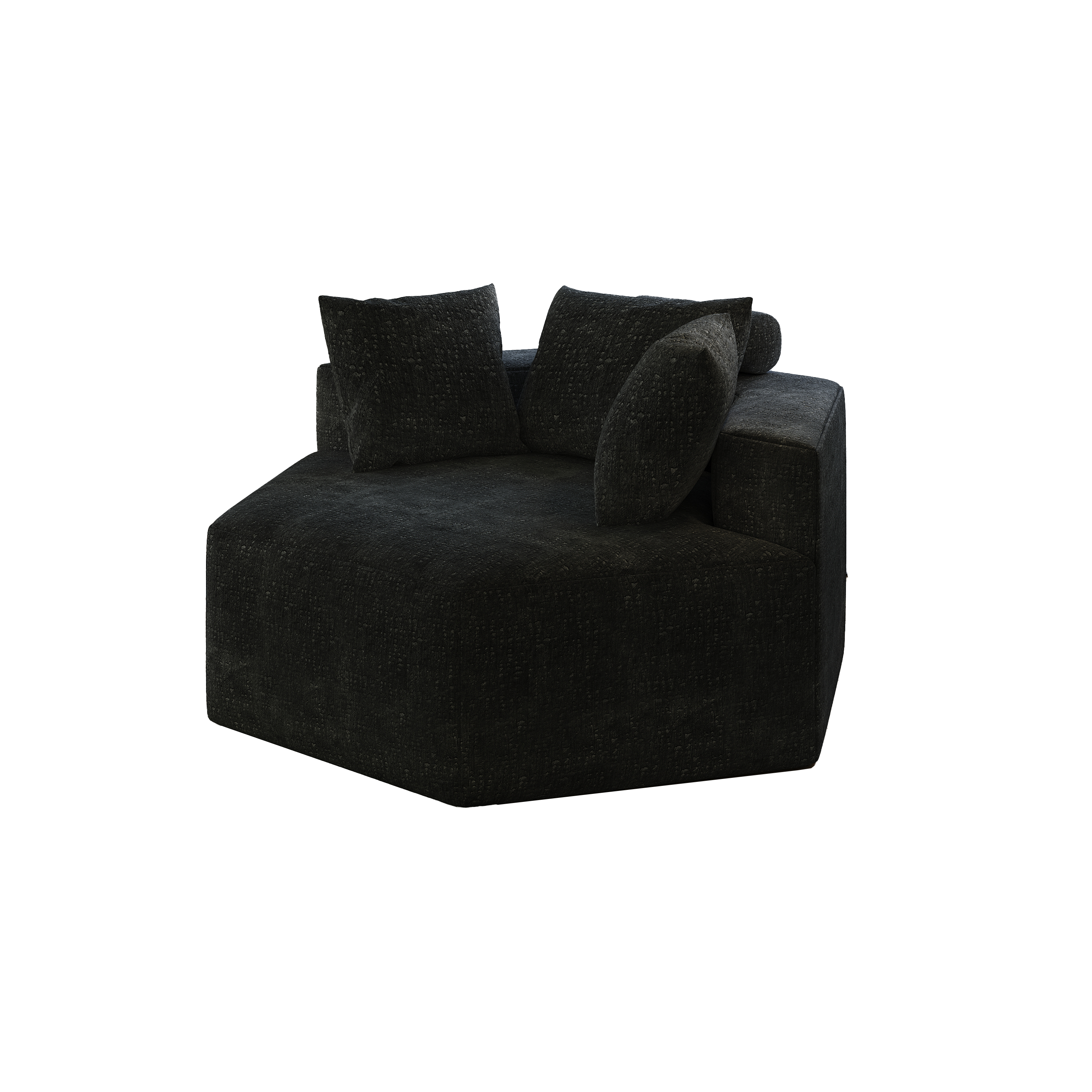 54''L Chenille Sponge single sofa,No Assembly Required,Fluffy Modern Sleeper Chair for Living room, Bedroom, Lounge and Projection Room