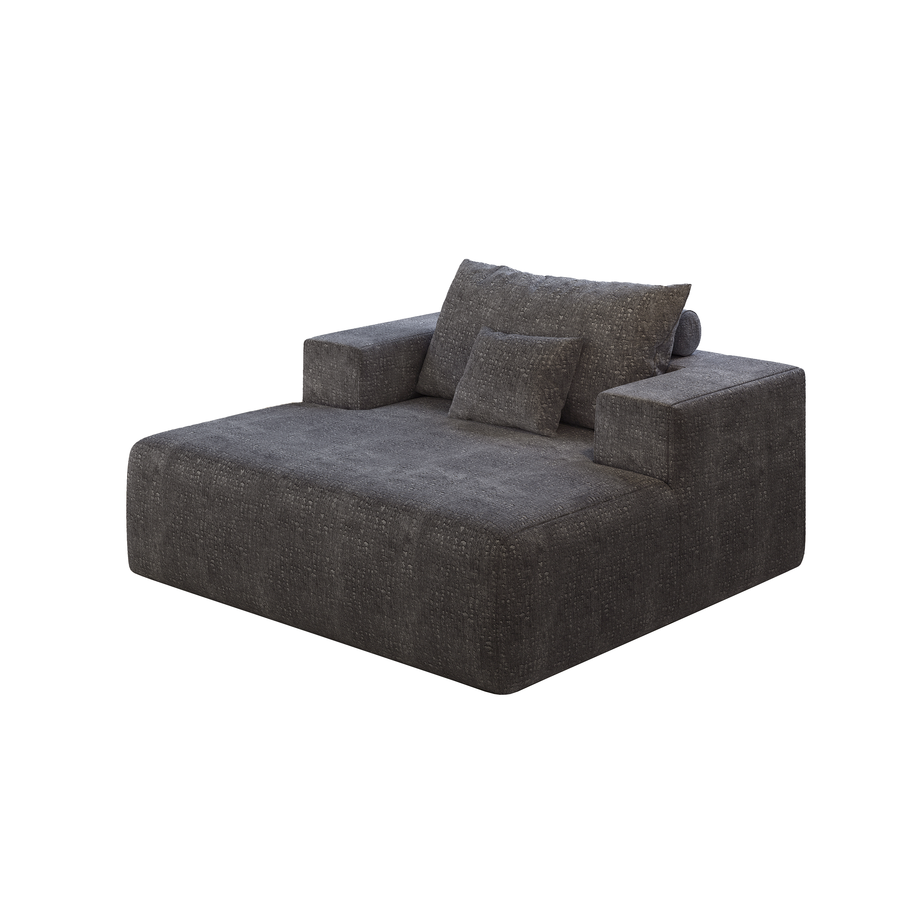 55-inch Chenille Sponge Sofa Lounge Chair,No Assembly Required,Fluffy Modern Sleeper Chair for Indoor Living Room Bedroom