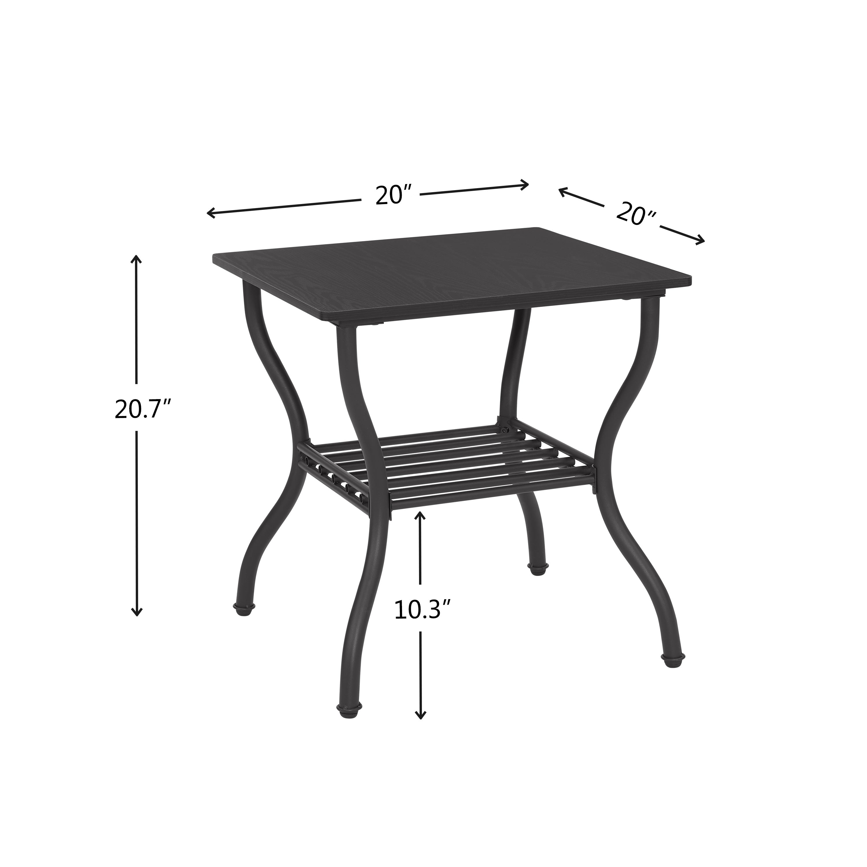 Modern 3-Piece Coffee Table Set, Black Retro Design for Living Room