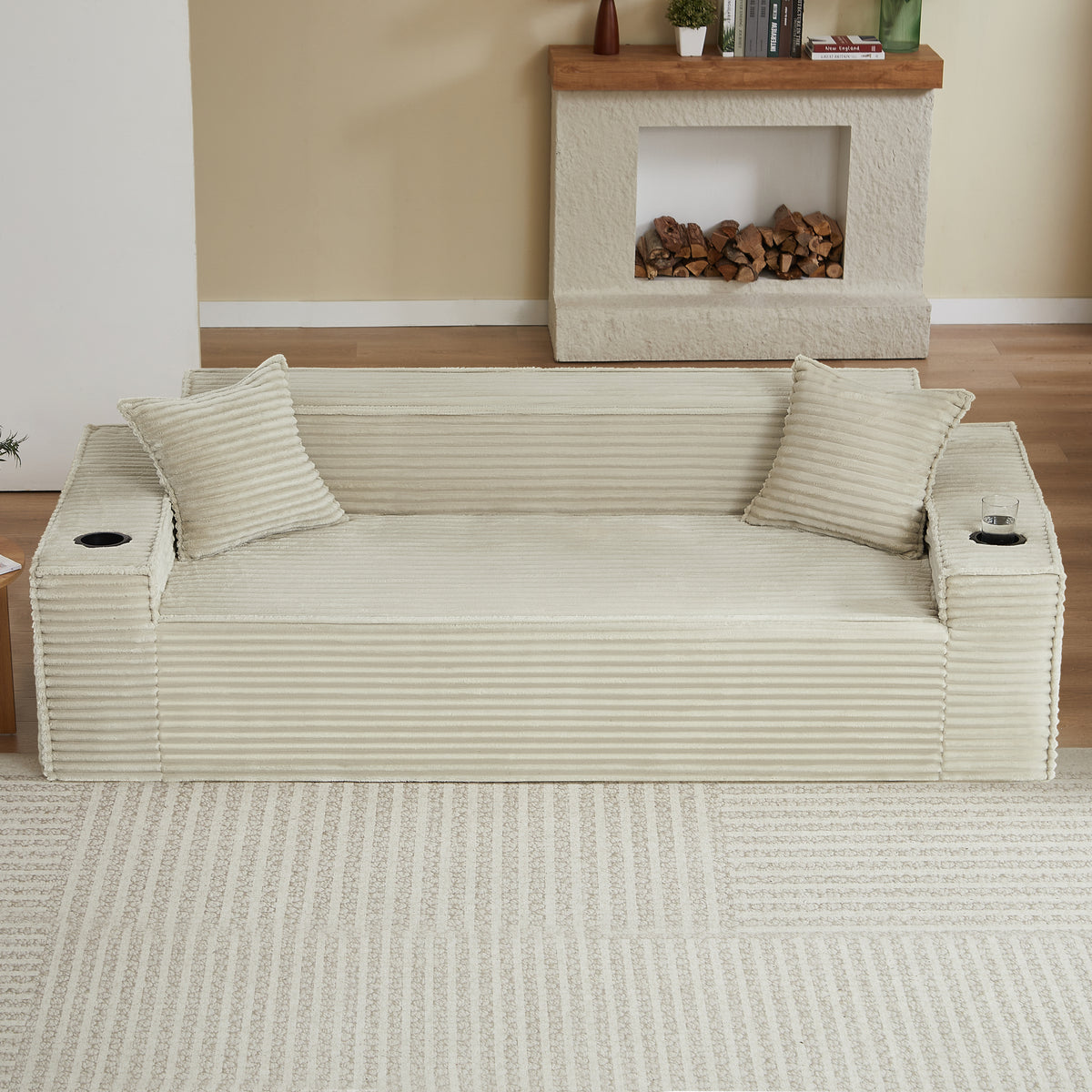3Seater Sofa Boneless Couches,No Assembly Needed, Modern Sofa for Compact Living Rooms, Apartments, and Offices