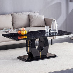 47"Modern Black Multifunctional Coffee Table for Living Rooms