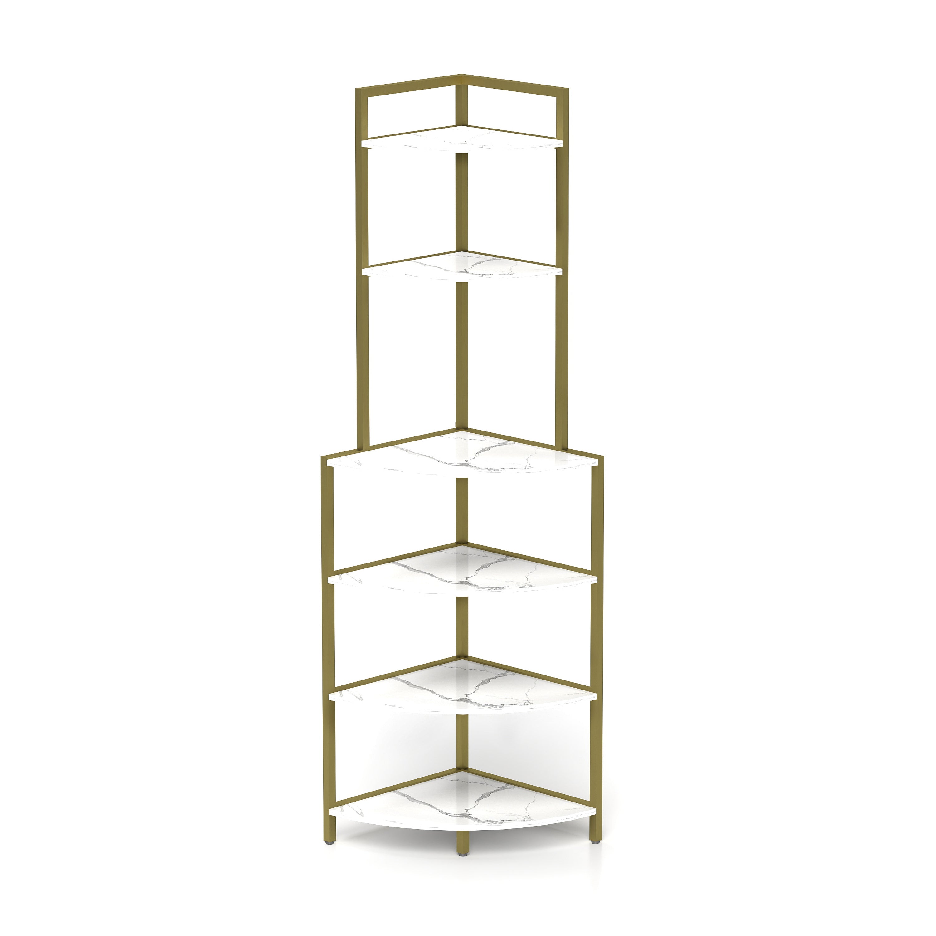 6-Tier Corner Bookshelf, Space-Saving Wood Rack for Home & Office