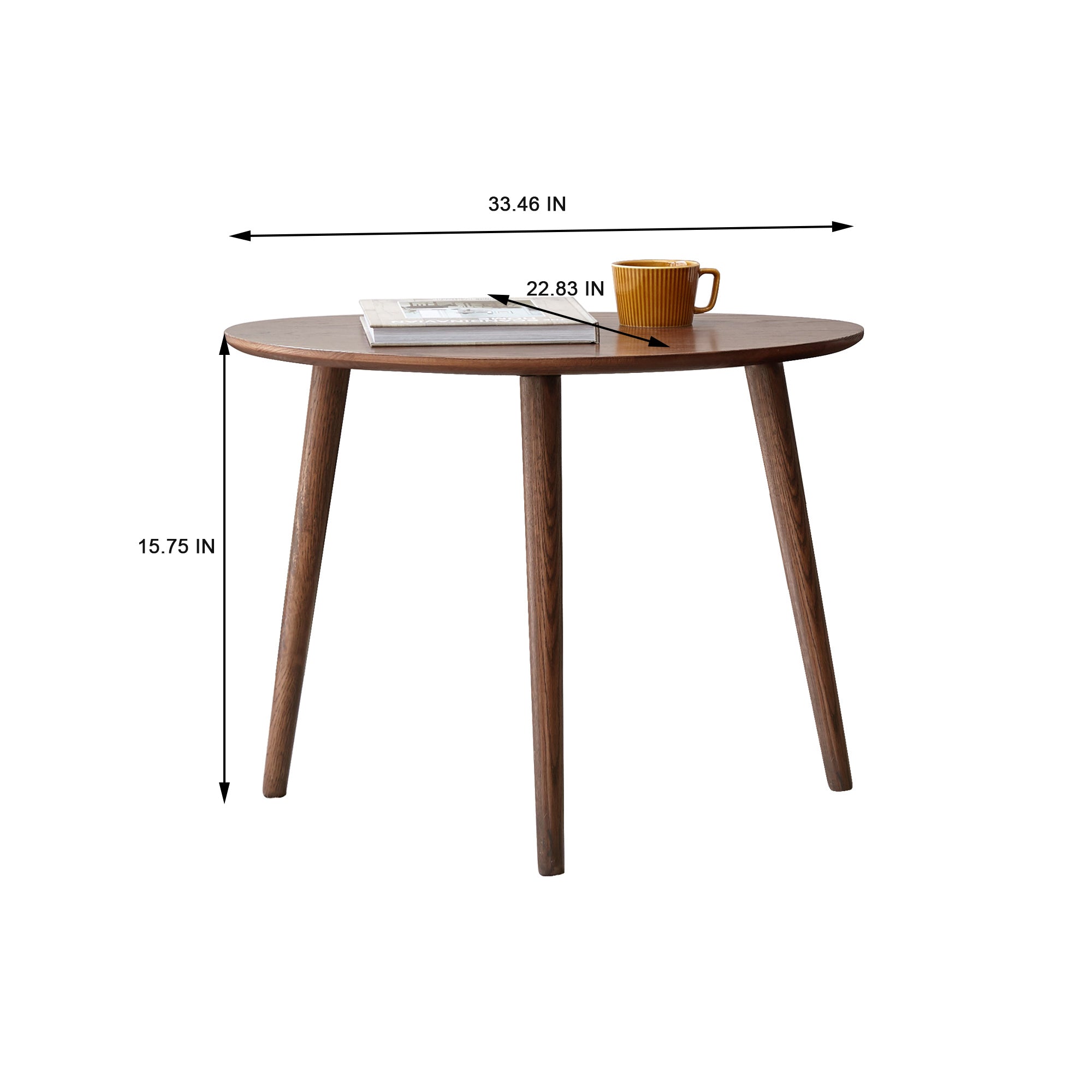 33.46" Solid Wood Coffee - Perfect Design for Small Living Room, Easy to Assemble, Brown