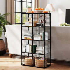8-Cube Metal Storage Organizer, Modular Bookshelf, Black