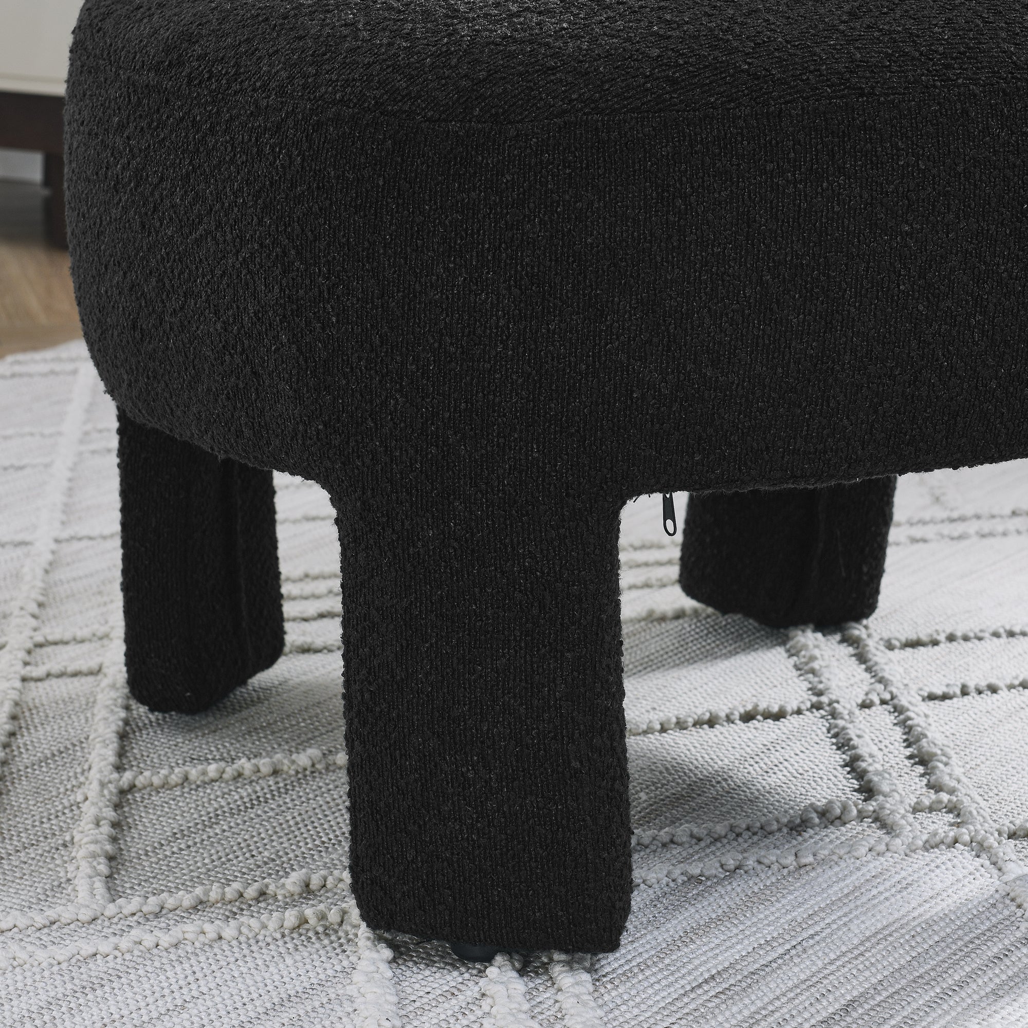 Hoop gauze lounge chair with soft cushion and backrest, need to be assembled, suitable for living room/bedroom/dining room -- BLACK(24.5"*28.75"*28.75")
