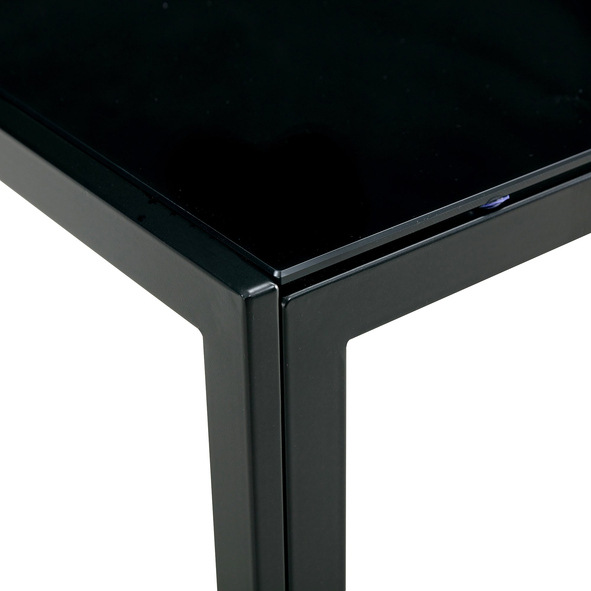 Nesting Coffee Table Set of 2, Square Modern Stacking Table with Tempered Glass Finish for Living Room,Black