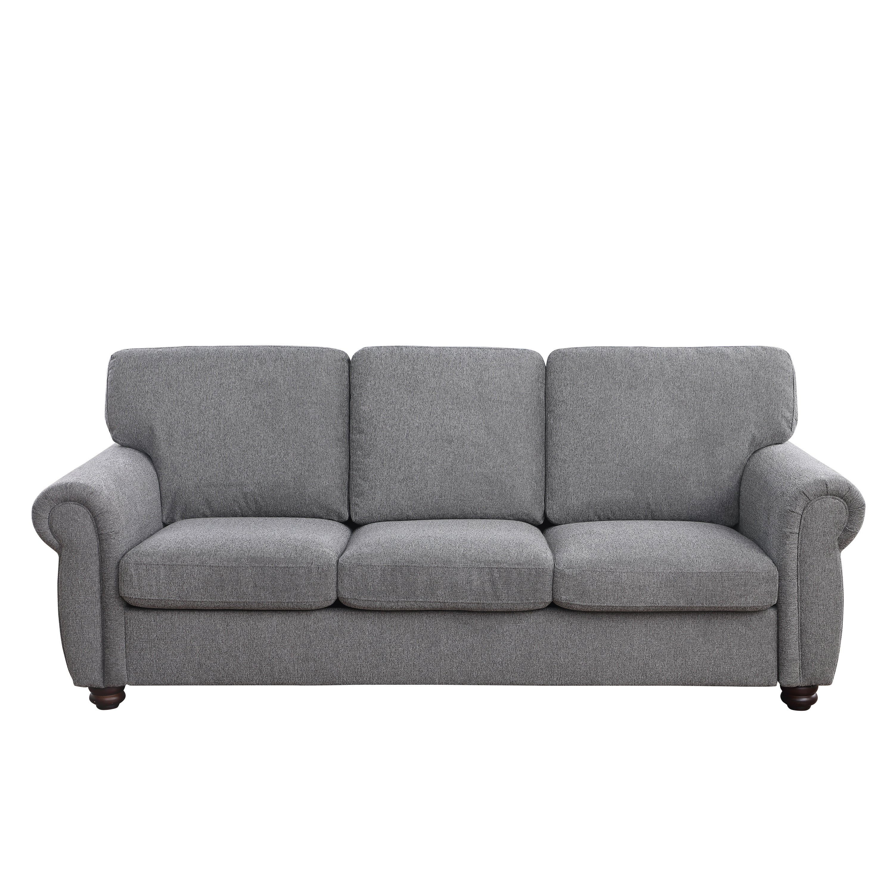 3-Seater Dark Gray Chenille Sofa