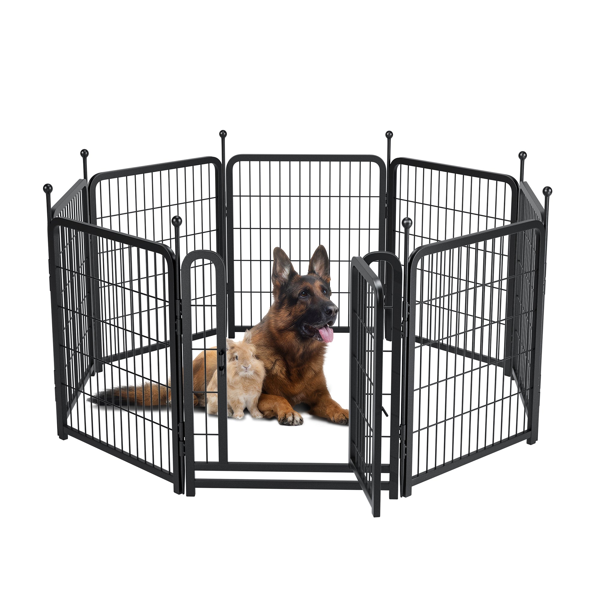 Heavy-Duty 32" Dog Playpen, Foldable 8-Panel Pet Exercise Fence for Indoor & Outdoor
