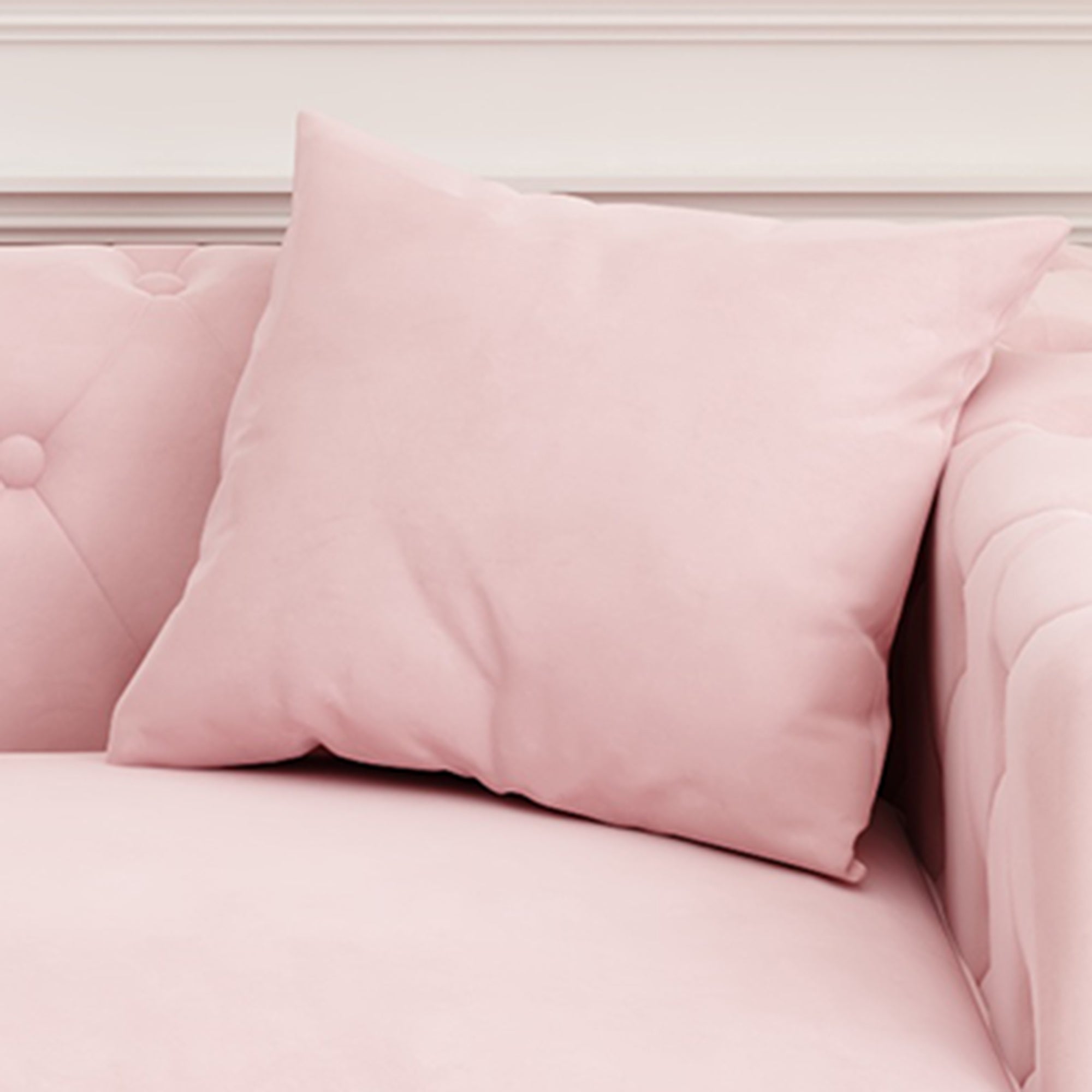 83" Pink Velvet 3-Seater Sofa with 2 Comfy Pillows - Perfect Design for Your Home