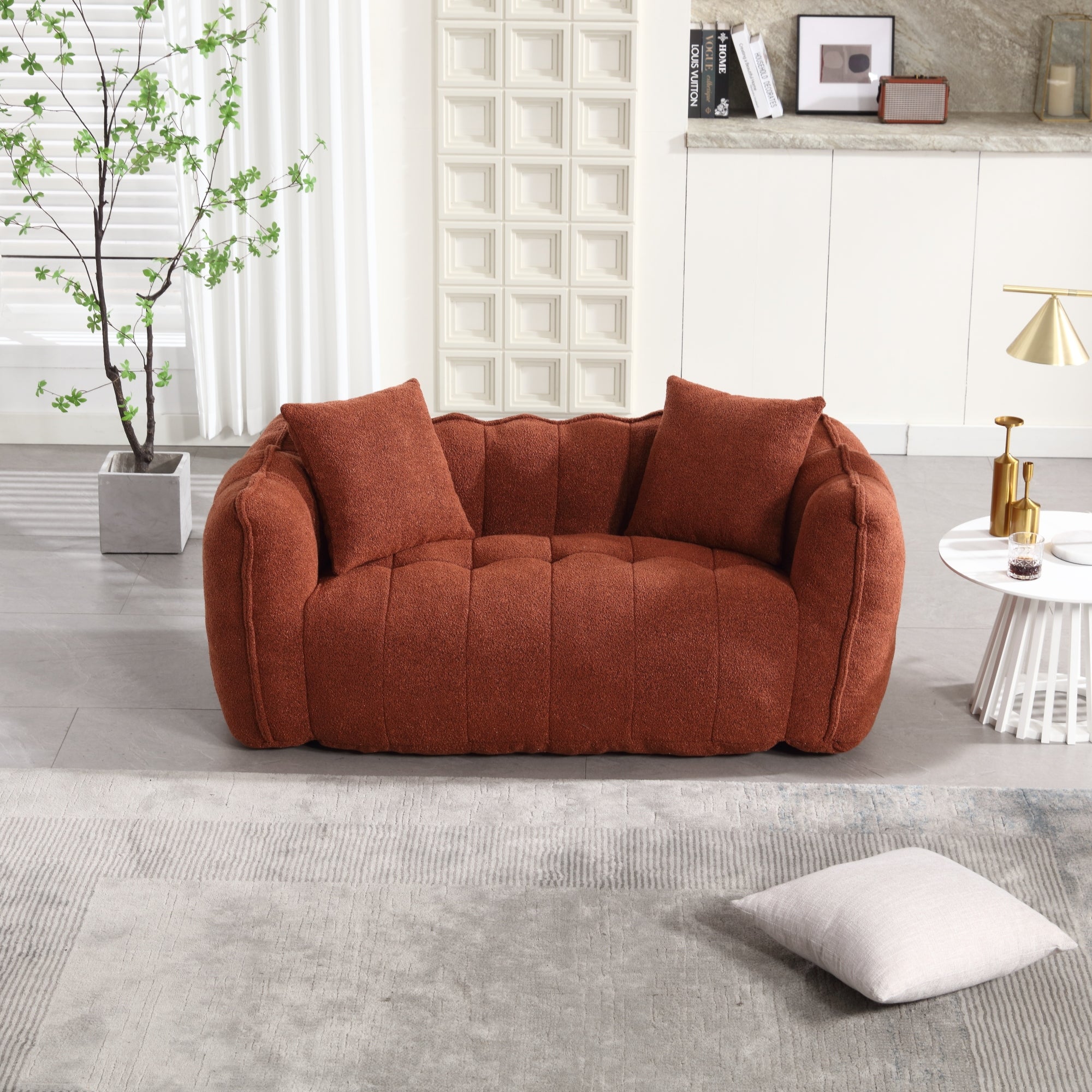 Soft beanbag chair with high resilience foam core for two people. The comfortable square recliner sofa is ideal for family members and friends engaged in games, reading, watching TV