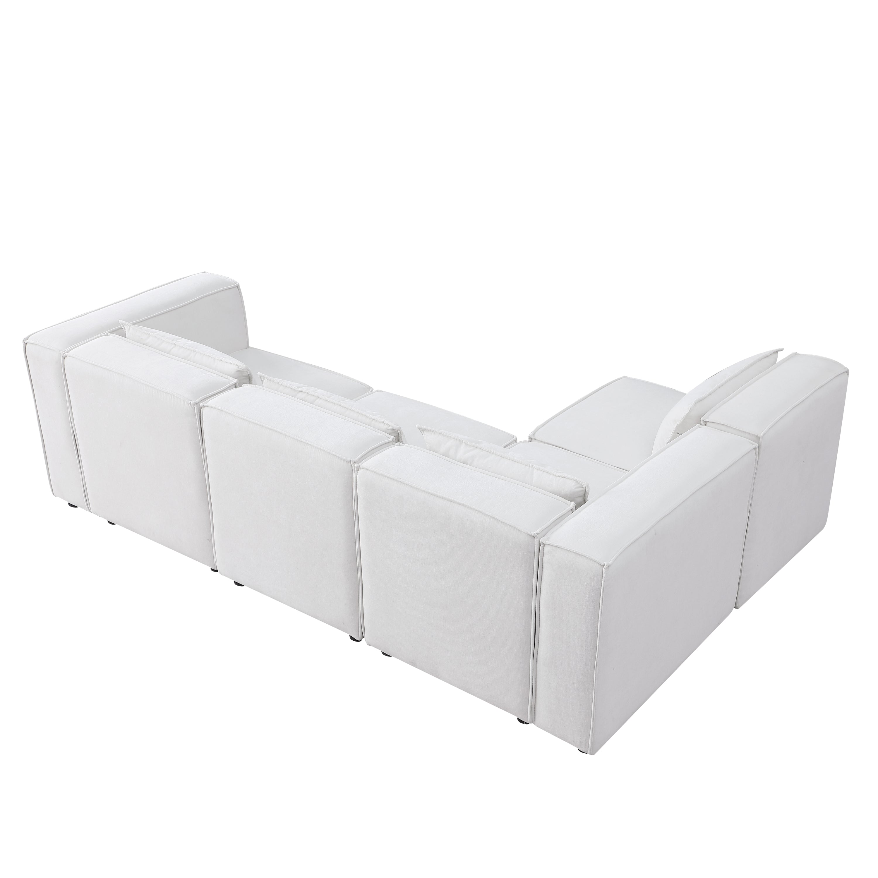 modular sofa  BEIGE chenille fabric,  simple and grand, the seat and back is very soft. this is also a KNOCK DOWN sofa