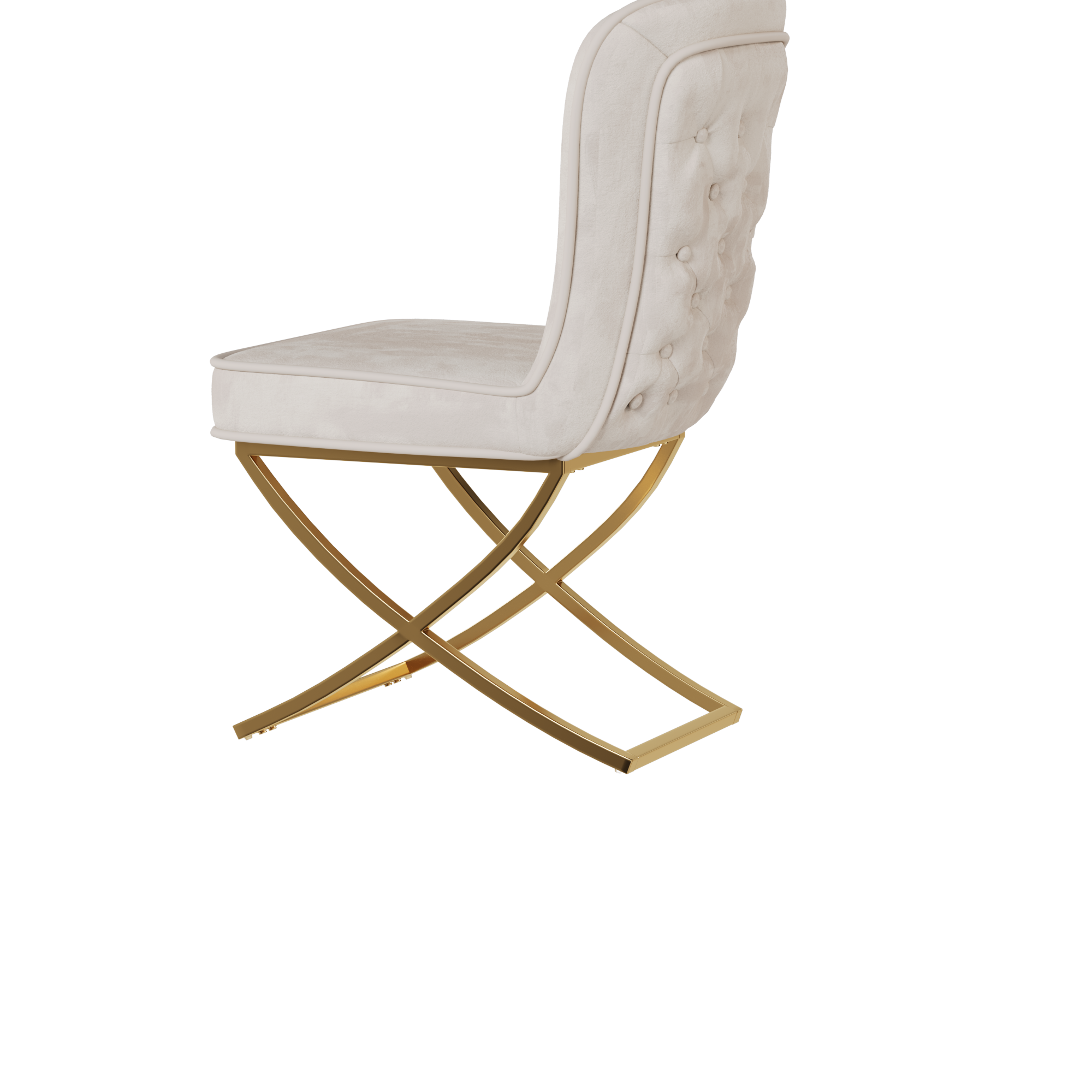 Dining Chair Set of 4, Beige velvet Backrest and golden Metal legs.For Modern Kitchen Dining Room Chair for Kitchen Living Modern decorative Leisure chairs.Office chairs