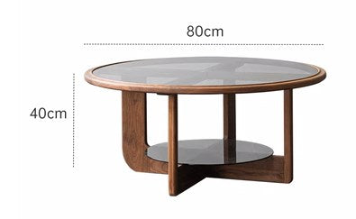 Black Walnut Round Coffee Table - Elegant and Durable Centerpiece for Your Living Room ps-081