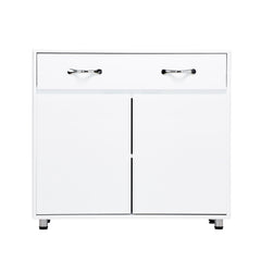 Modern White MDF Cabinet with Doors & Drawers for Storage