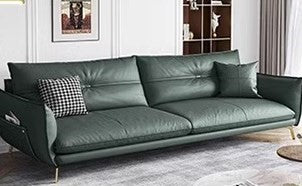 Luxurious Faux Leather Sofa in Multi-Color with Soft Cotton Cushions & Pine Wood Frame for Living Room hzh-1358