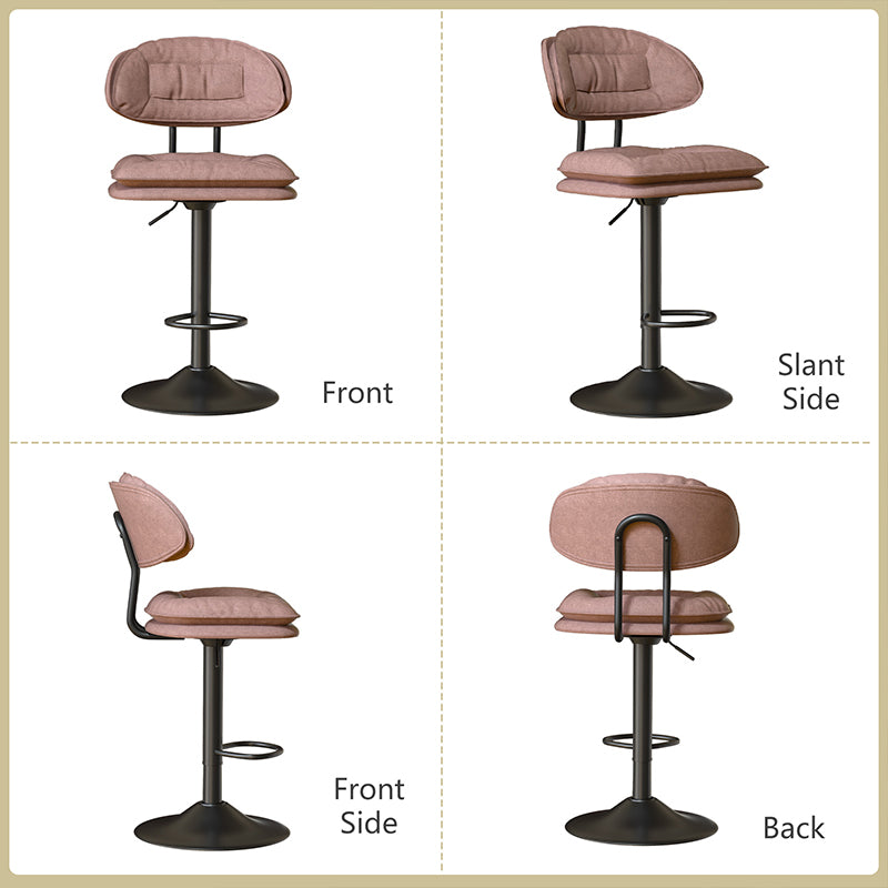 Adjustable Faux Leather Bar Stool with Metal Base chairs– Sleek Modern Design, 300 lbs Capacity FU01037