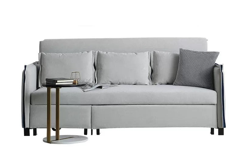 Chic Pull-Out Sofa with Extendable Chaise - Solid Wood Frame & Leathaire Upholstery fwlp-944