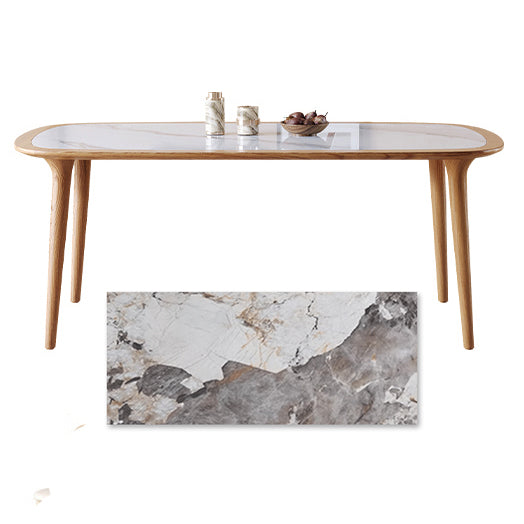 Modern Rectangular Wooden Dining Table –Sintered Stone Top Durable Design for Diningroom fmbs-002