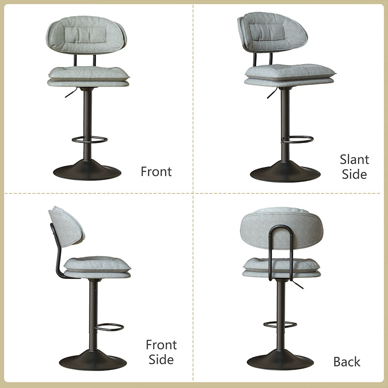 Adjustable Faux Leather Bar Stool with Metal Base chairs– Sleek Modern Design, 300 lbs Capacity FU01037