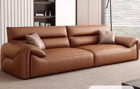 Luxurious Dark Brown Faux Leather 3-Seater Sofa with Sturdy Pine Wood Frame - Modern & Durable Design hzh-1355