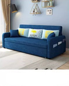 Stylish Cotton-Linen Sofa with Solid Wood Frame - Available in Orange, Dark Gray, Blue, Khaki, and Light Brown fsx-1004