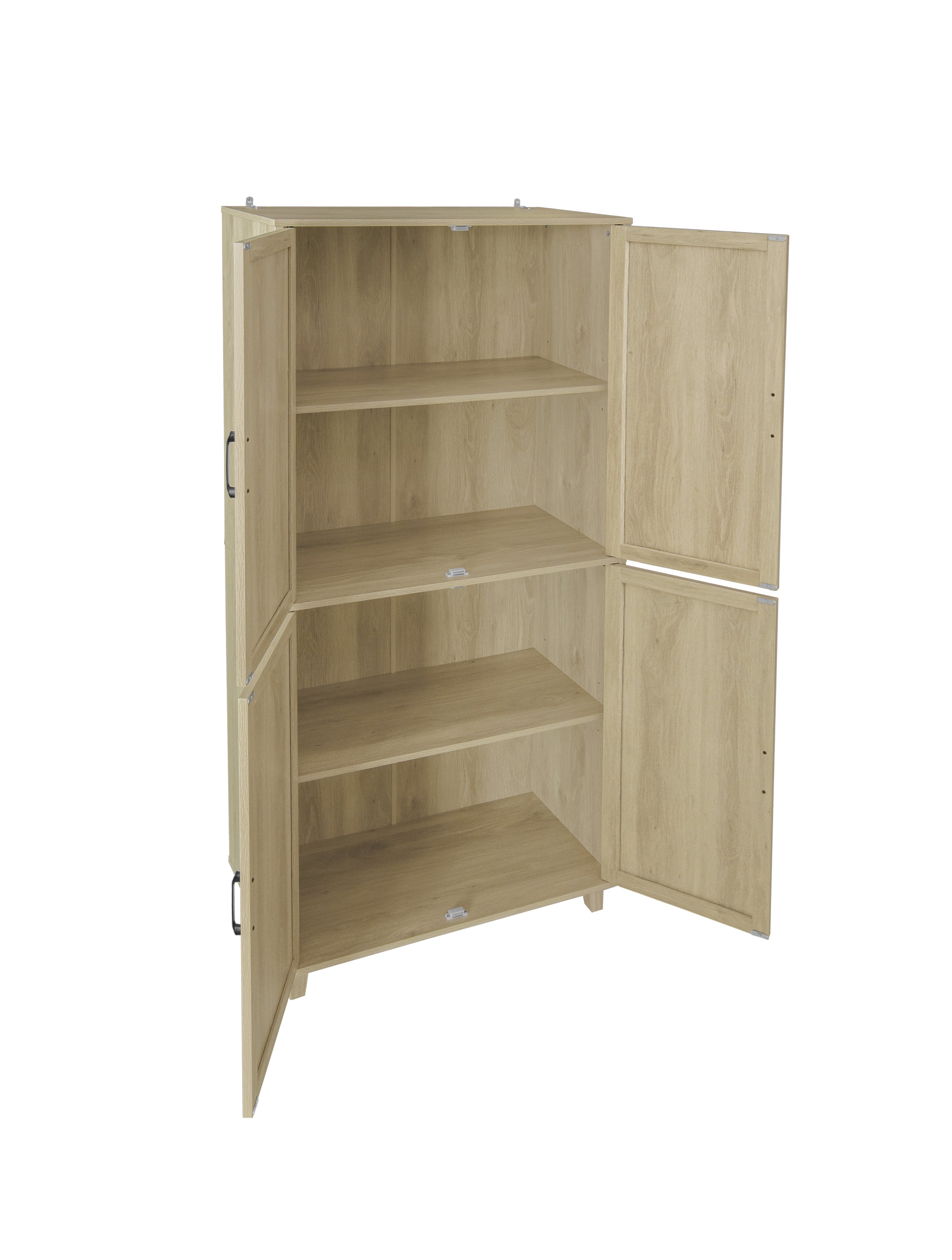 4 Door Cabinet, with 4 Adjustable Inner Shelves, Storage Cabinet