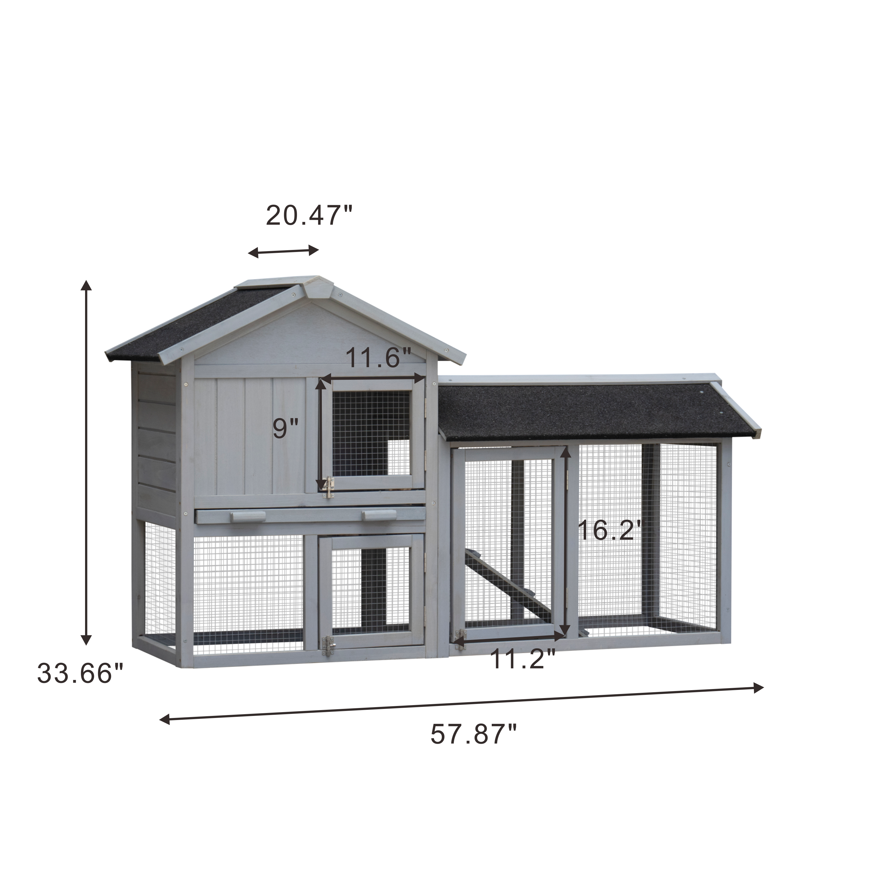 Extensible Outdoor Rabbit Hutch & Chicken Coop with Large Run, No-Leak Tray