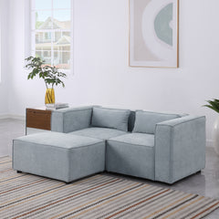 modular sofa Grayish blue  chenille fabric,  simple and grand, the seat and back is very soft. this is also a KNOCK DOWN sofa