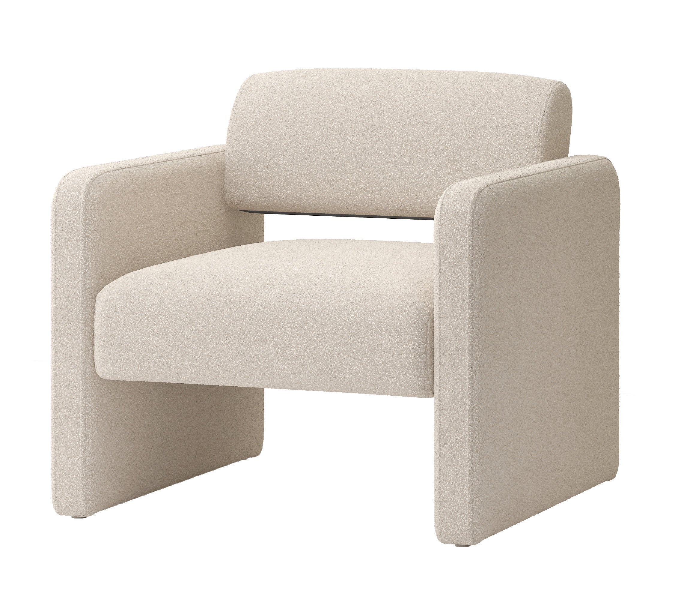 BEIGE single sofa chair, upholstered comfortable chair with armrests, for dining room/bedroom/living room/reception - BEIGE (30.9"*30.51"*30.11")