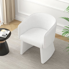 Modern style simple and elegant chair, white leisure chair, suitable for dining/bedroom/living room/reception desk (assembly required)-White