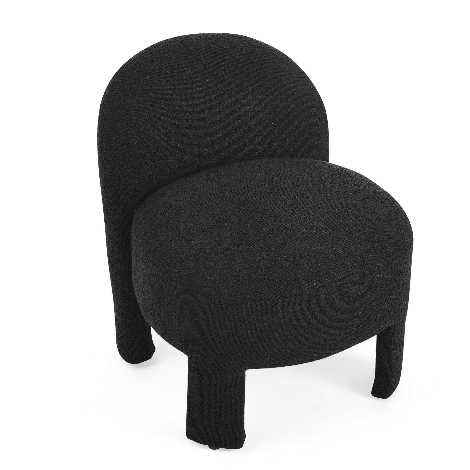 Hoop gauze lounge chair with soft cushion and backrest, need to be assembled, suitable for living room/bedroom/dining room -- BLACK(24.5"*28.75"*28.75")