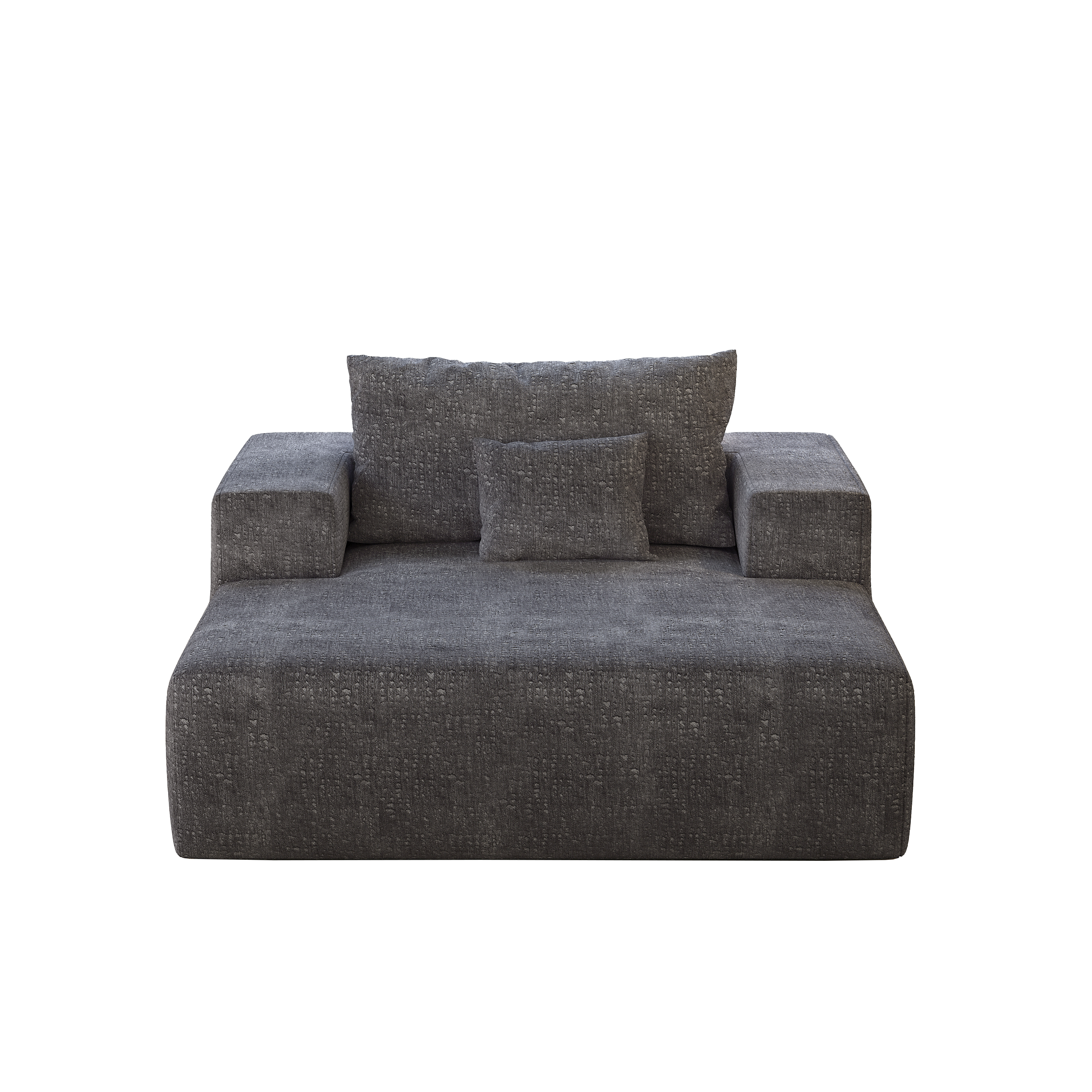 55-inch Chenille Sponge Sofa Lounge Chair,No Assembly Required,Fluffy Modern Sleeper Chair for Indoor Living Room Bedroom