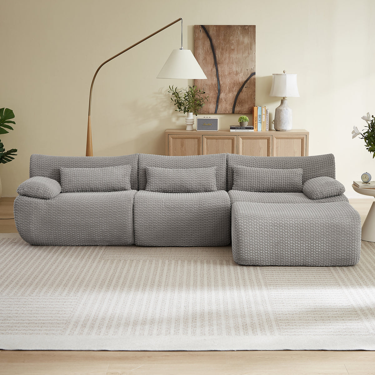 L Sofa, Cloud Boneless Couches for Living Room, Modern Modular Sectional Sofa, Oversized