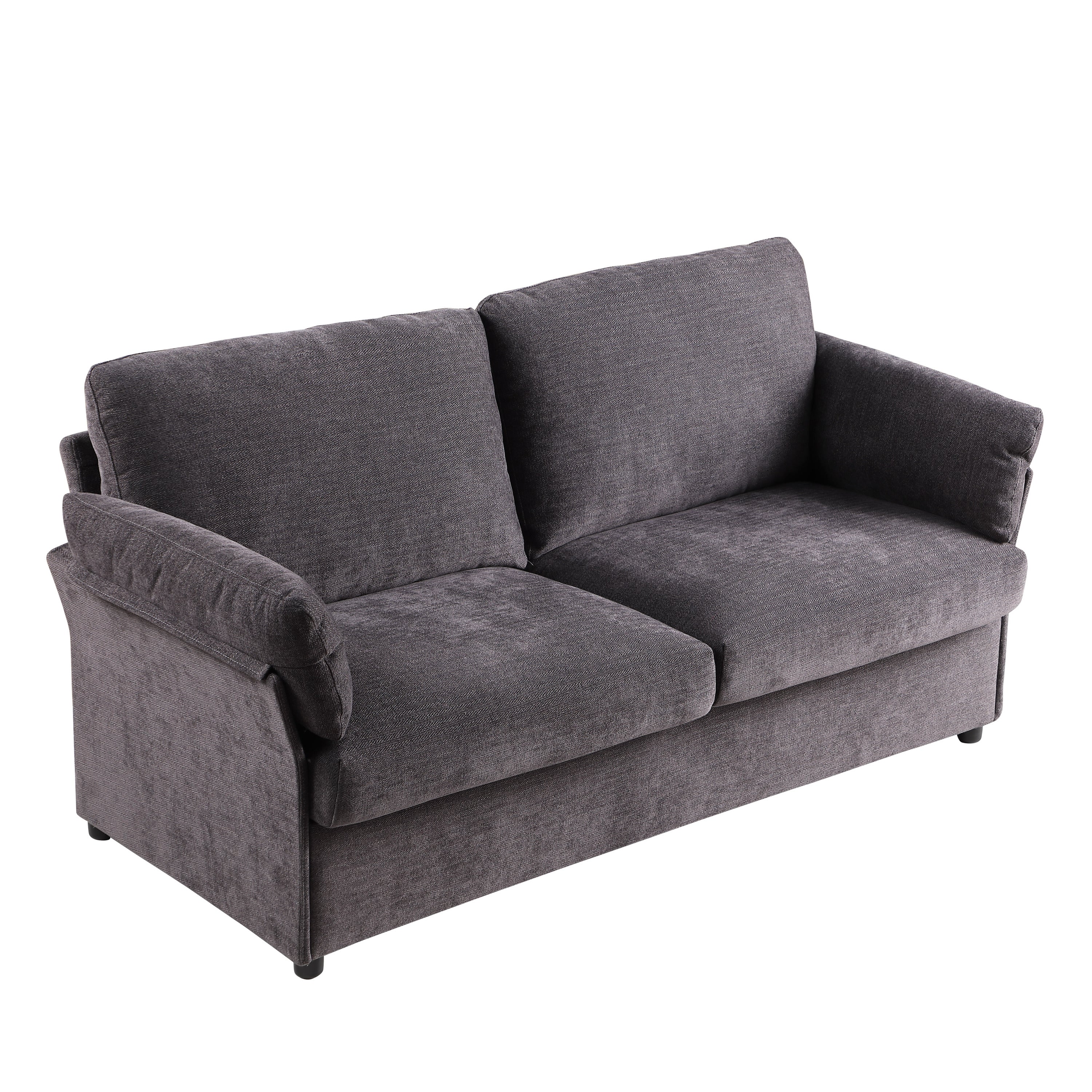 Dark Gray Loveseat Chenille Sofa for Living Room