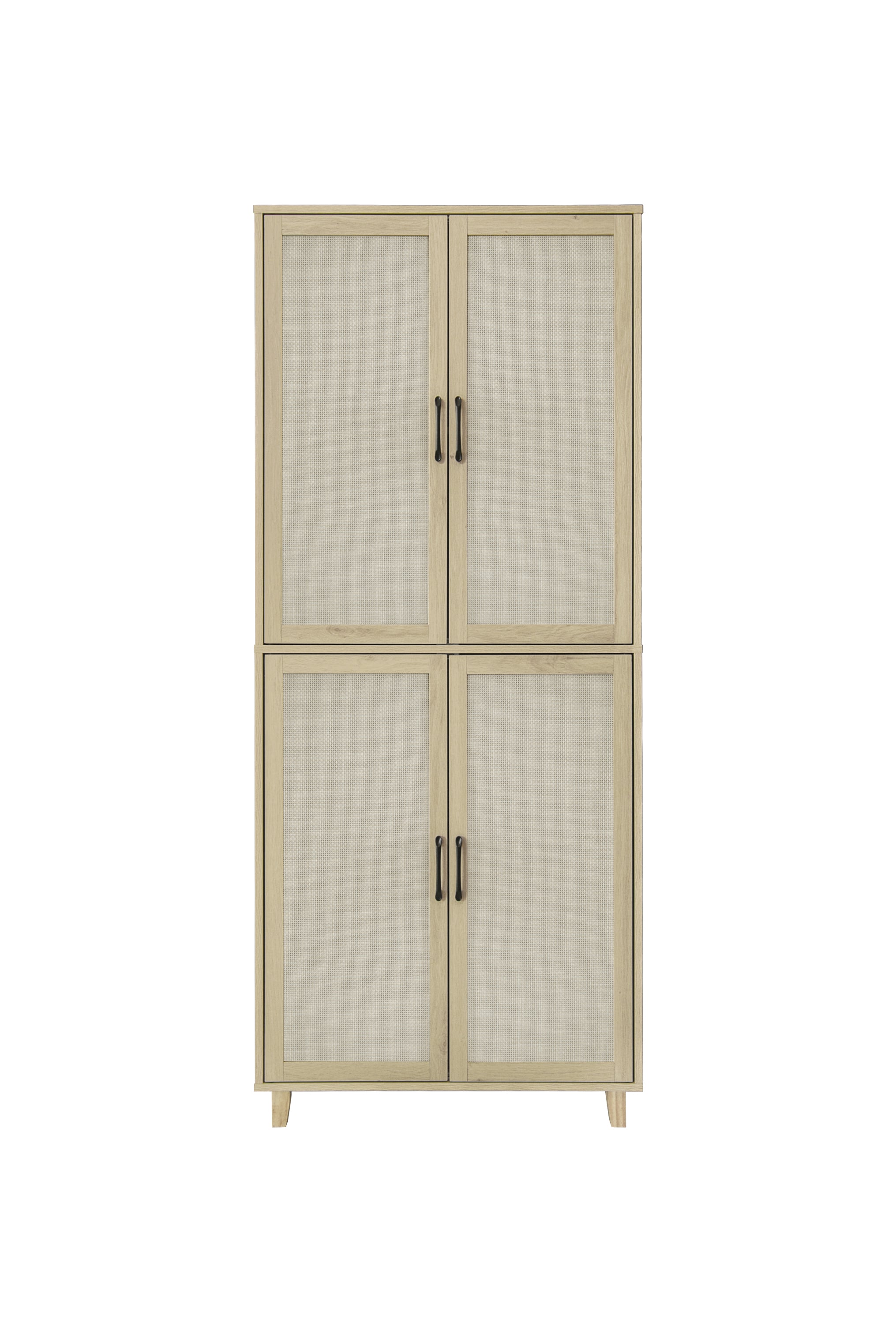 4 Door Cabinet, with 4 Adjustable Inner Shelves, Storage Cabinet