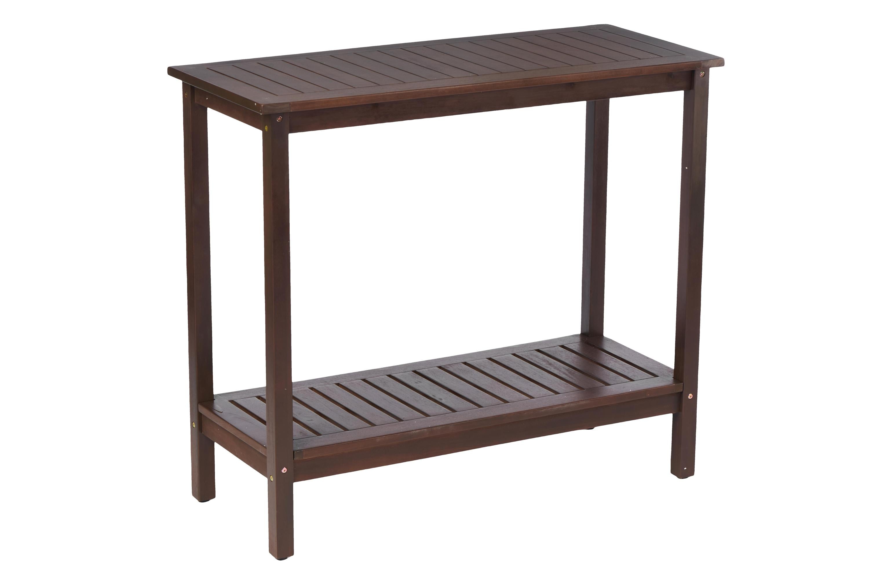 Wooden Workstation for Garden Balcony Garage Rack,  Acacia Console Table Brown