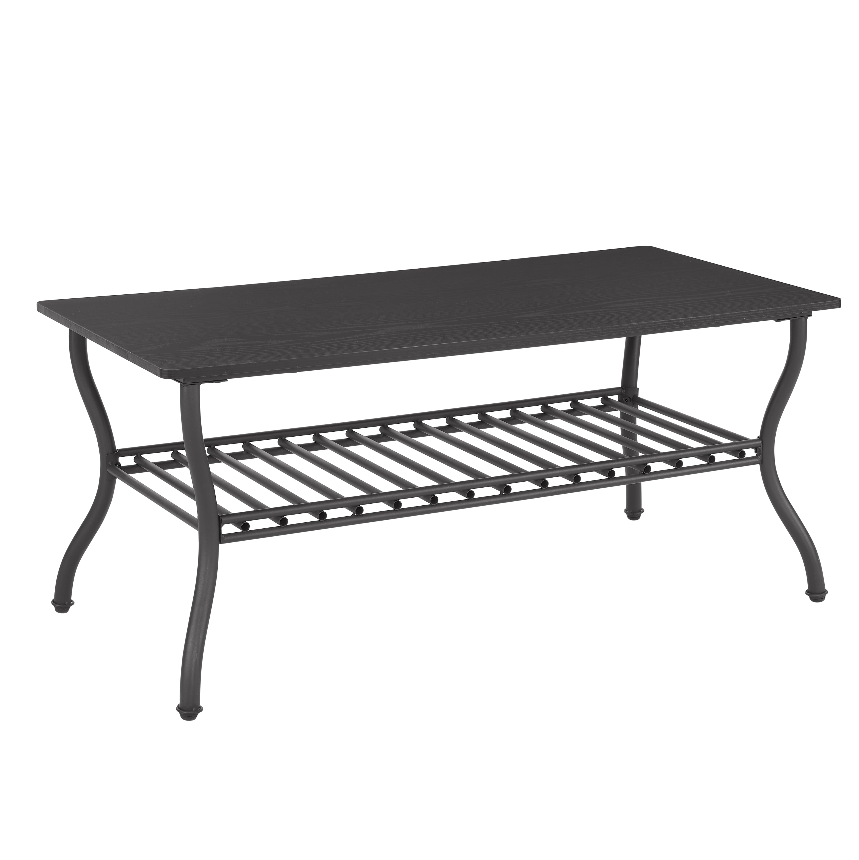 Modern 3-Piece Coffee Table Set, Black Retro Design for Living Room