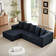 Chenille L-Shaped Sectional Sofa Set,Minimalist Style Modular Sectional Sofa, Luxury Chenille Fabric Cloud Couch for Living Room