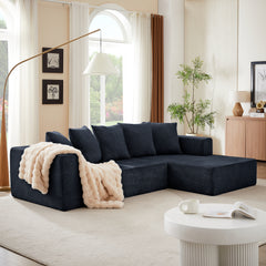 Chenille L-Shaped Sectional Sofa Set,Minimalist Style Modular Sectional Sofa, Luxury Chenille Fabric Cloud Couch for Living Room