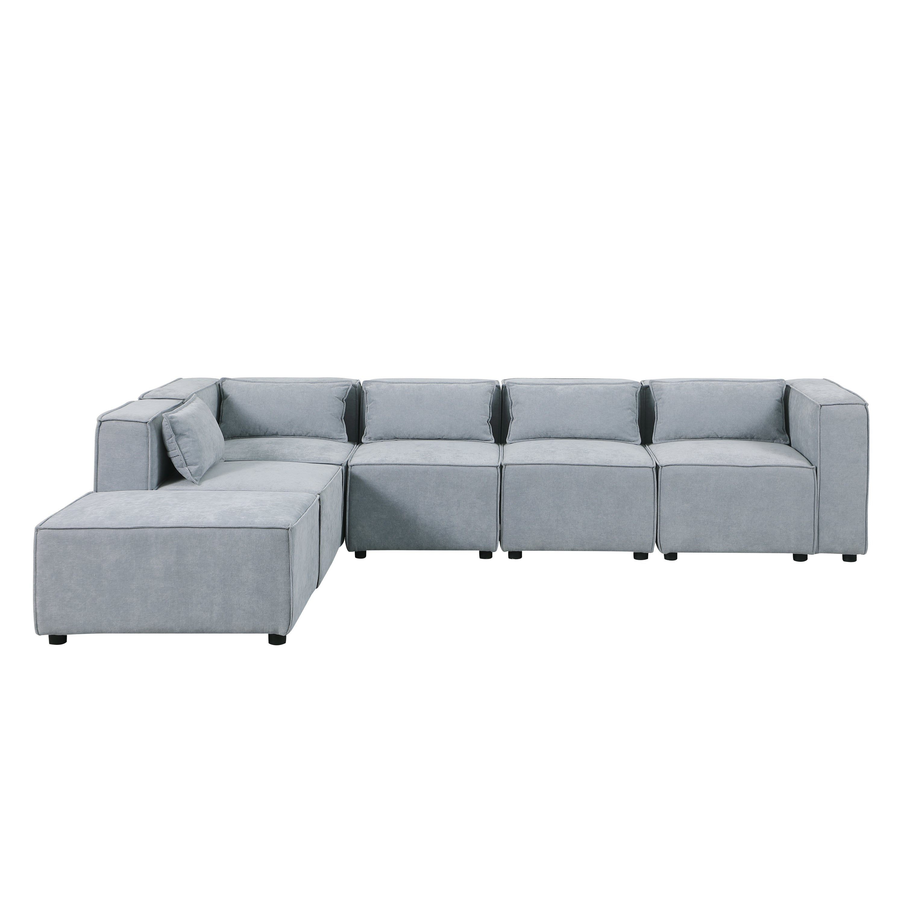 modular sofa Grayish blue  chenille fabric,  simple and grand, the seat and back is very soft. this is also a KNOCK DOWN sofa