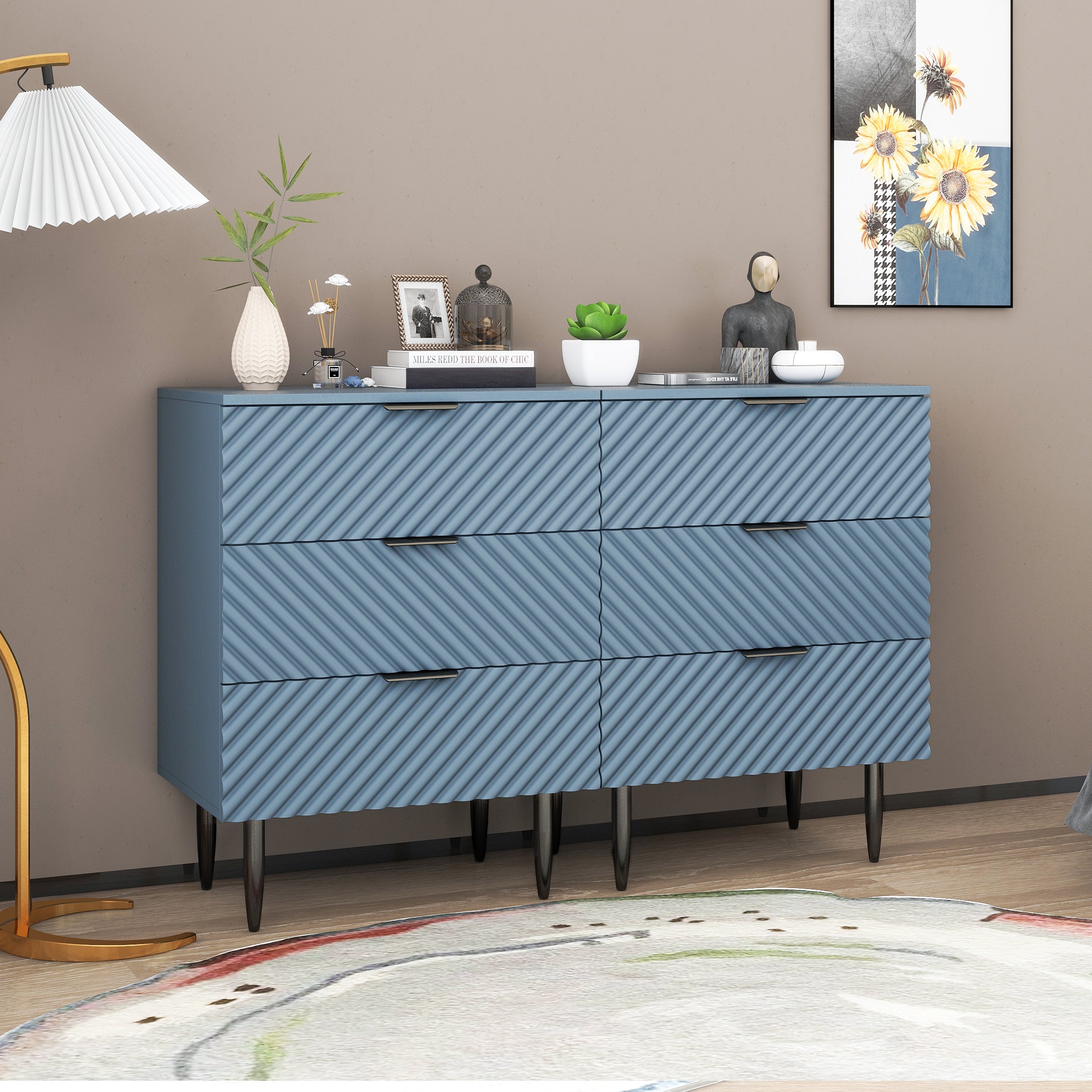 3 Drawer Cabinet, Accent Storage Cabinet, Suitable for Bedroom, Living Room, Study