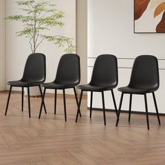 Modern Black Dining Chair Set of 4 - Stylish and Comfortable for Your Dining Room