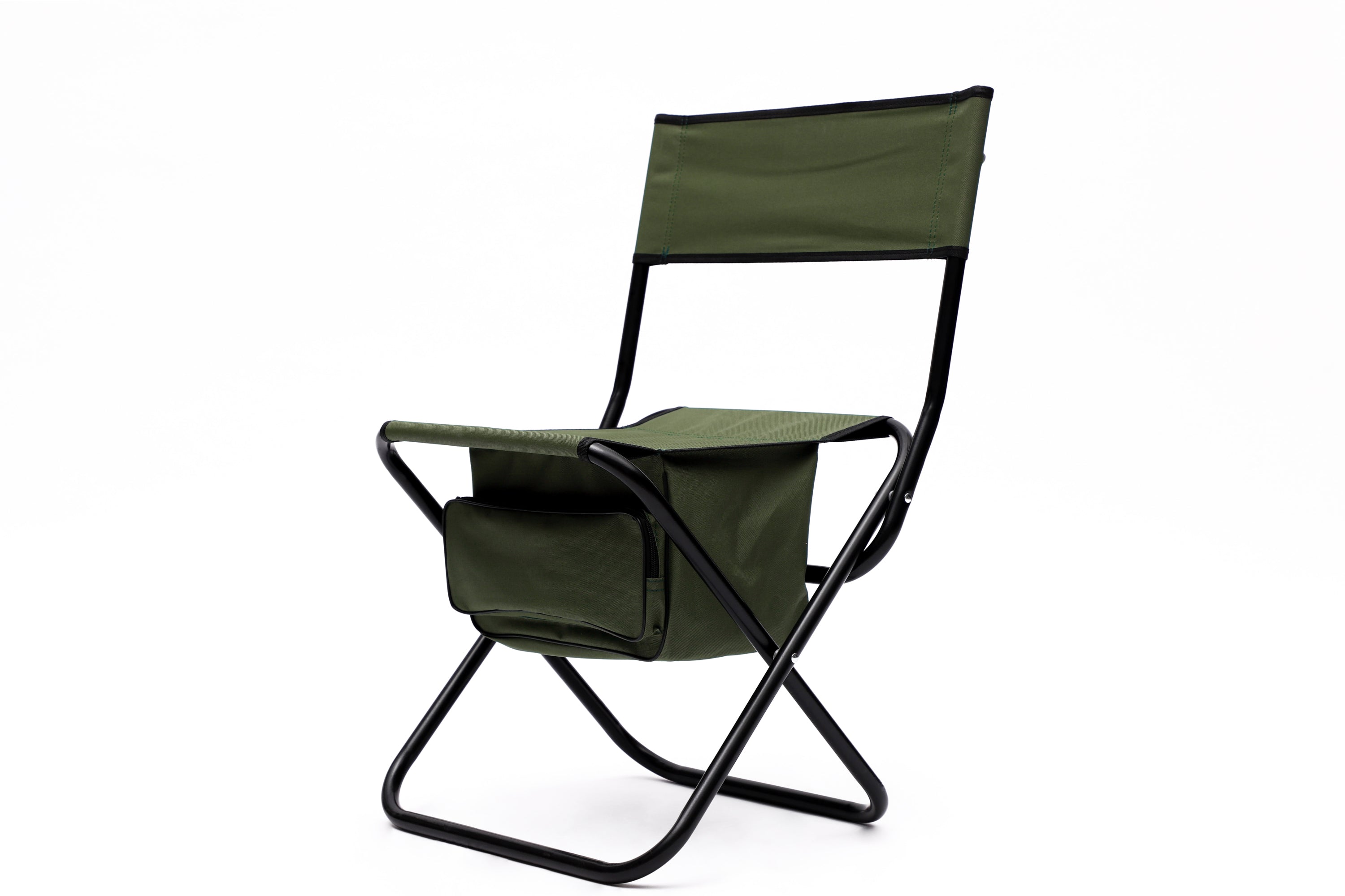 3-Piece Folding Table Chairs Set Patio Garden for Camping, BBQ & Backyard - Black/Green